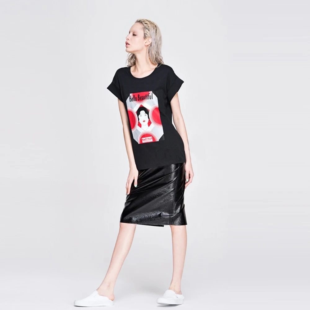 Футболка HDY Haoduoyi женская летняя повседневная с коротким рукавом и