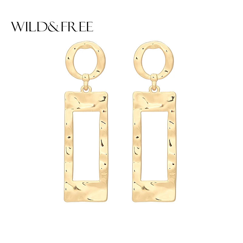 Новинка 2018 от Wild & Free золотые металлические Длинные круглые прямоугольные