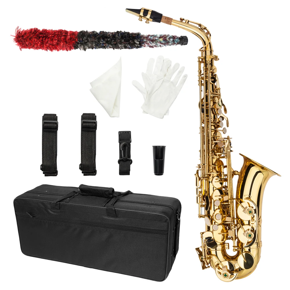 Профессиональный чехол для саксофона Eb Alto Sax с золотым покрытием и аксессуарами