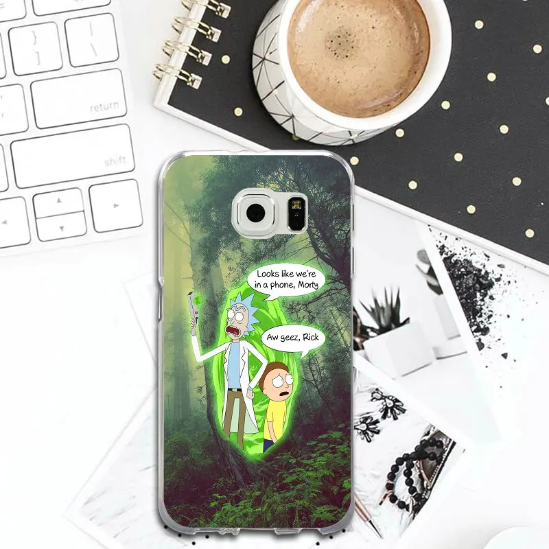 Мягкие TPU чехол для телефона Samsung Galaxy S2 S4 S5 S6 S7 S8 S9 Edge Plus Примечание 2 3 4 5 8 Рик и Морти