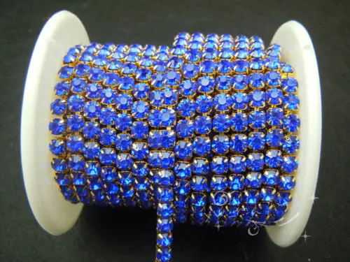 SS16 Кристалл Rhinestone Закрыть Сеть Планки x 6 м (темно синий) Цвет декоративная отделка