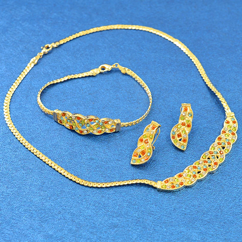 

ZEA Dear Jewelry Round Collar Jewelry Set For Women Necklace Earrings Bracelet Set For Wedding Jewelry Fashion Jewelry Findings