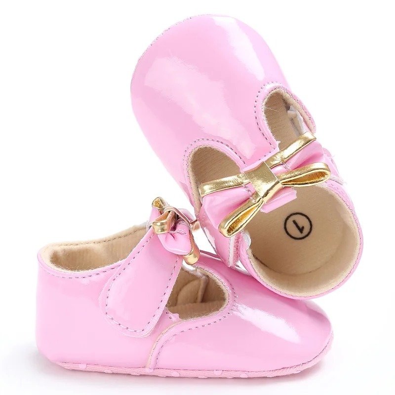 

Baby Girls First Walkers Princess Candy Color Shoes Bowknot Soft Moccasin Infant Toddler Girl Leather Crib Shoes 0-18M