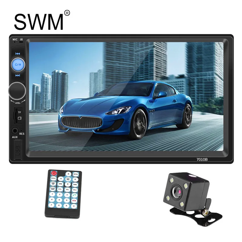 with style 1 camera Автомагнитола 2 Din 7010B ", автомагнитола 1080 P, сенсорный экран, Bluetooth, управление рулем, Кассетный плеер, 2 Din, автомагнитола - Цвет: with style 1 camera