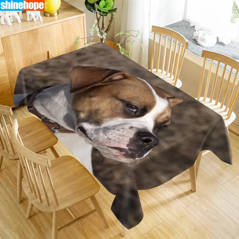 Скатерть с животным узором для собак Amstaff скатерть Пылезащитная Моющаяся Ткань
