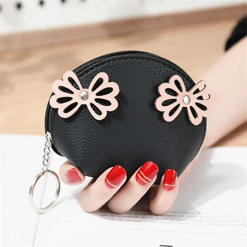 Вместительный кошелек с цветами оригинальный однотонный ручной работы вышивкой