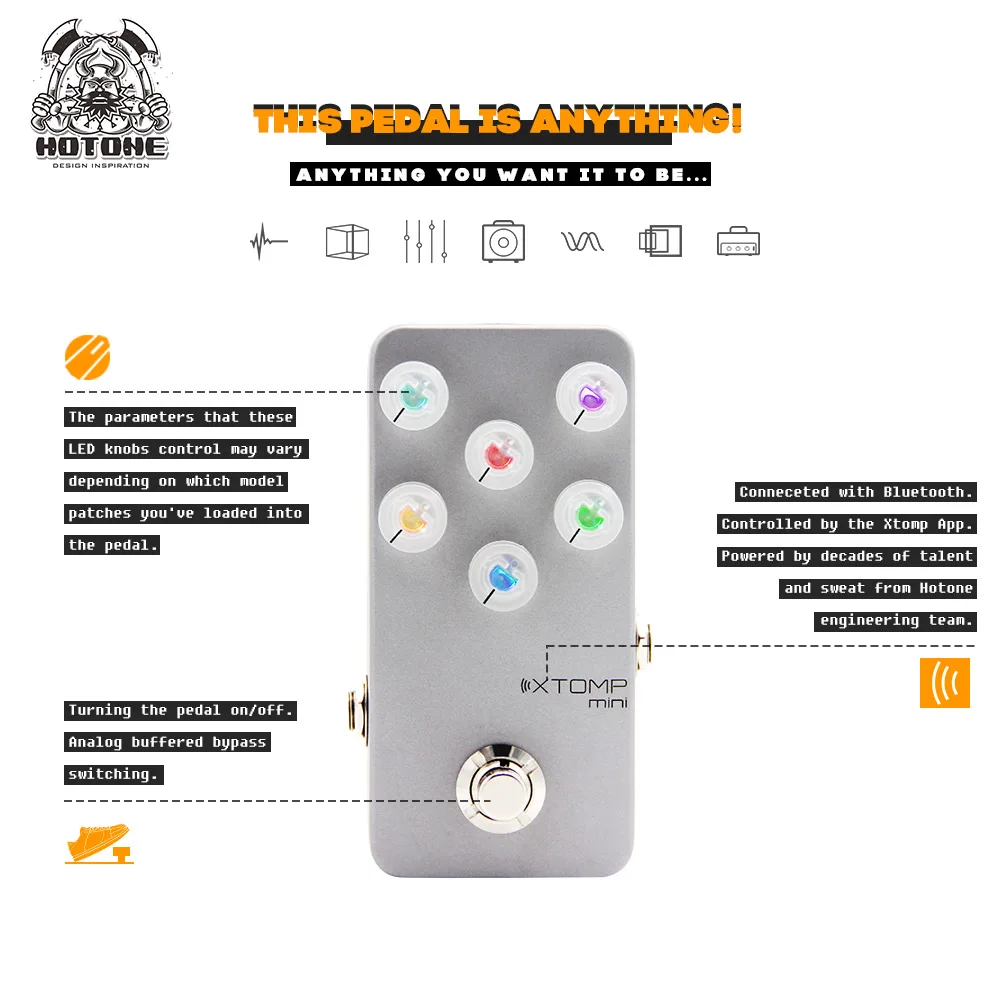 Hotone Reverb хор Мульти педаль эффектов Xtomp мини перебора искажений компрессор Fuzz Boost