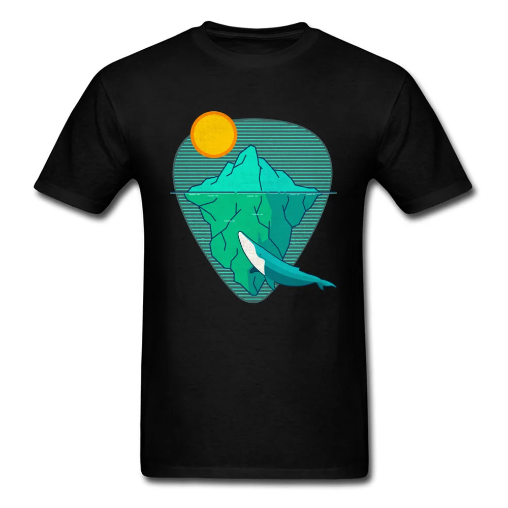 Humpback КИТ Айсберг Чистый хлопок футболка для мужчин короткий рукав топы Футболка