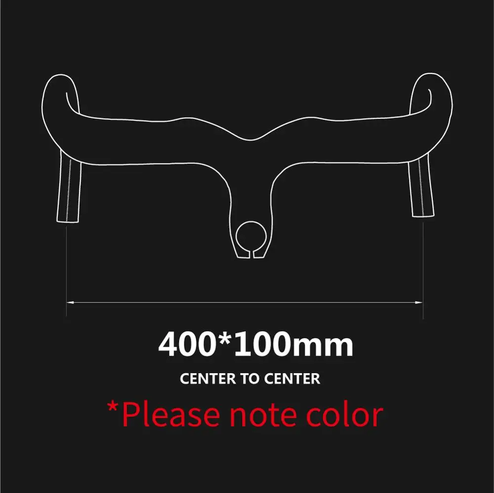 400mmx100mm ULLICYC углерода 5D Интегрированный руль для шоссейного велосипеда 28,6 мм велосипедный вынос руля дорога труба из углеродистого волокна 3K матовый из углеродного волокна 400/420/440*90/100/110/120 мм YT988 - Цвет: 400mmx100mm