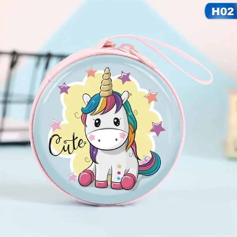 H02 Новинка, Женская мини-сумка Kawaii, мультяшный единорог, кошелек для монет, милый детский кошелек для девочек, органайзер для наушников, коробка, сумки, рождественский подарок - Цвет: H02