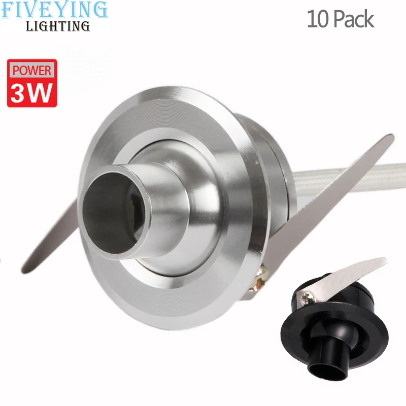 10 шт./лот круглая 1 Вт 3 мини Светодиодная потолочная лампа для шкафа встраиваемая
