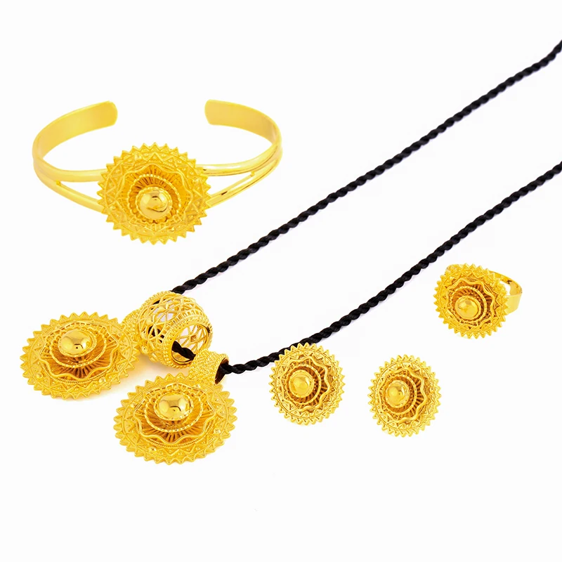 Ethlyn комплект украшений в эфиопском стиле подвеска веревка серьги кольцо золотой