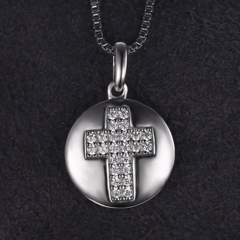 JewelryPalace Мода 0.11ct Круглый Кубического Циркония Крест Мотив Кулон Ожерелье