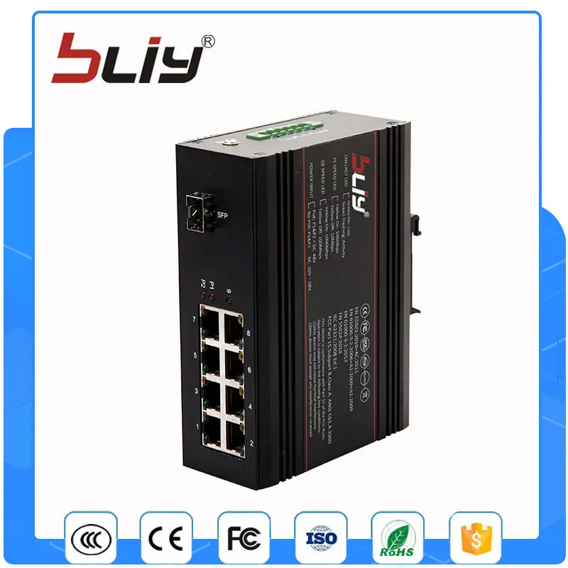 1GX8GP 8 PoE порт Малый управляемым гигабитный коммутатор 134 Вт Power Over Ethernet switch с 1 sfp
