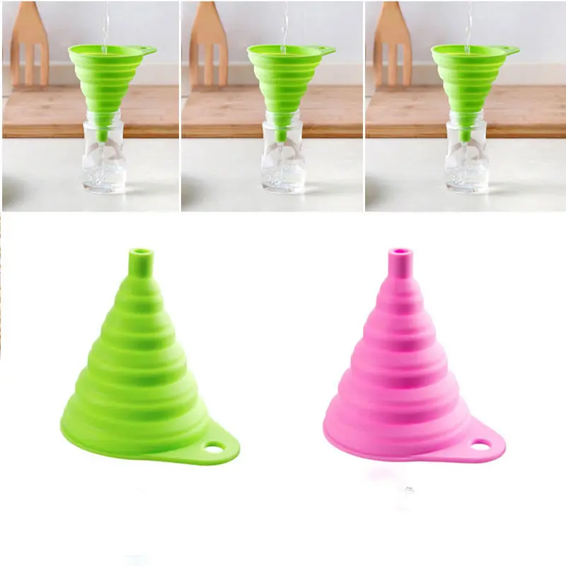 1 шт. милая Воронка карамельного цвета бытовая телескопическая силиконовая мини