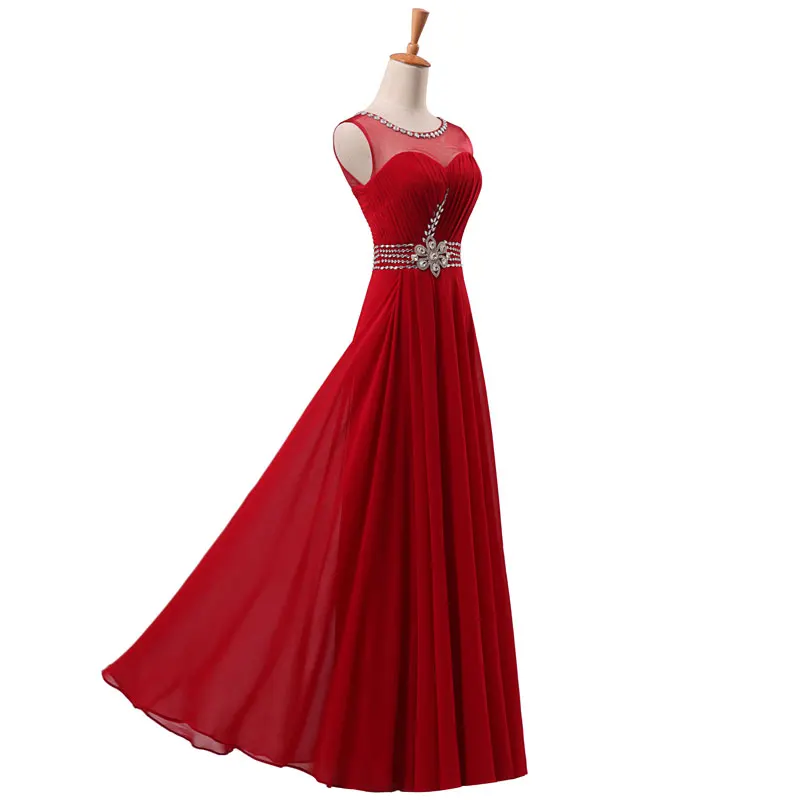 Новое поступление Элегантное Длинное платье вечернее шифоновое трапециевидной
