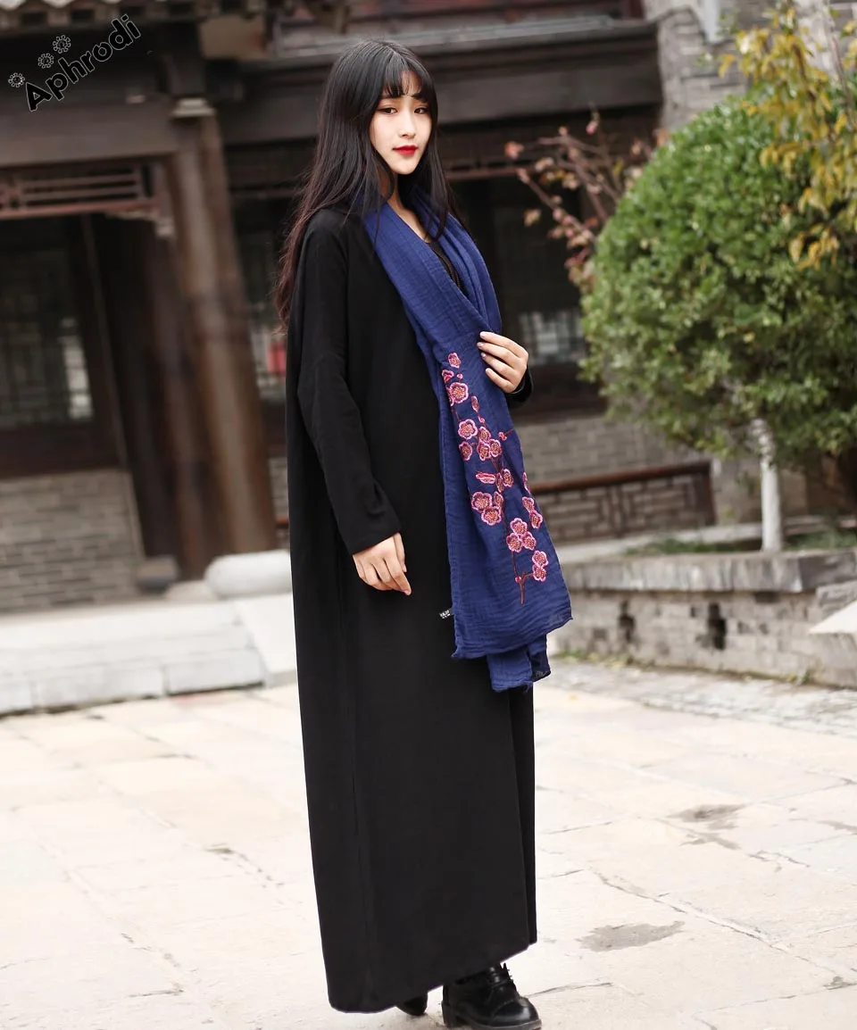 2016 Осень Платье Хлопок Белье Платья Китайский Стиль Случайные Женщины платье