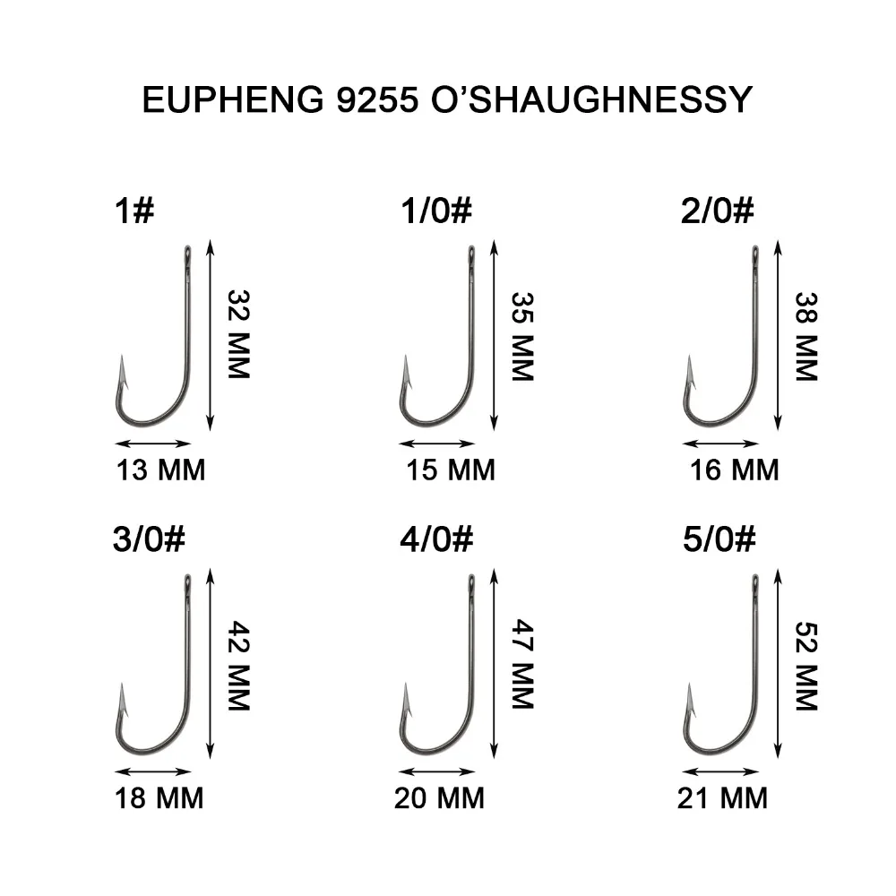 100 шт. Eupheng бронзовых морских рыболовных крючков O'shaughnessy мягкая рыболовная