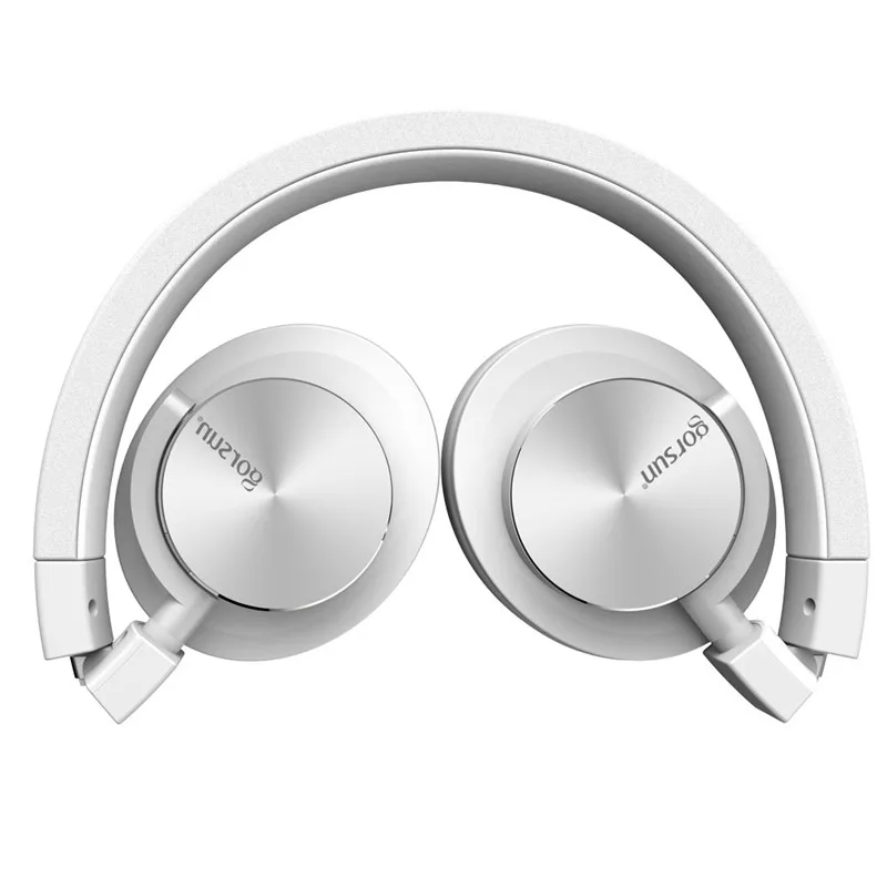Белый GS781 3,5 мм гарнитура складные наушники Регулируемый AUX HiFi регулятор громкости с микрофоном - Цвет: Белый