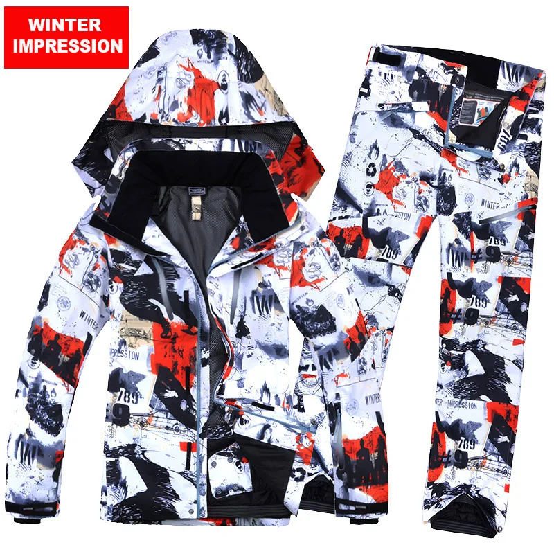 Новинка зимний лыжный костюм для мужчин супер теплая одежда катания на лыжах