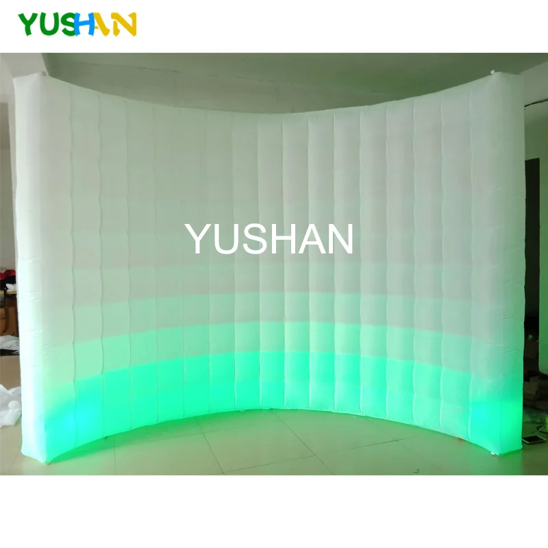 値段 人気 10ft 白ポータブルインフレータブルフォトブースの壁背景 1 ピース LED ストリップとインナー送風 Led ウォールパーティー