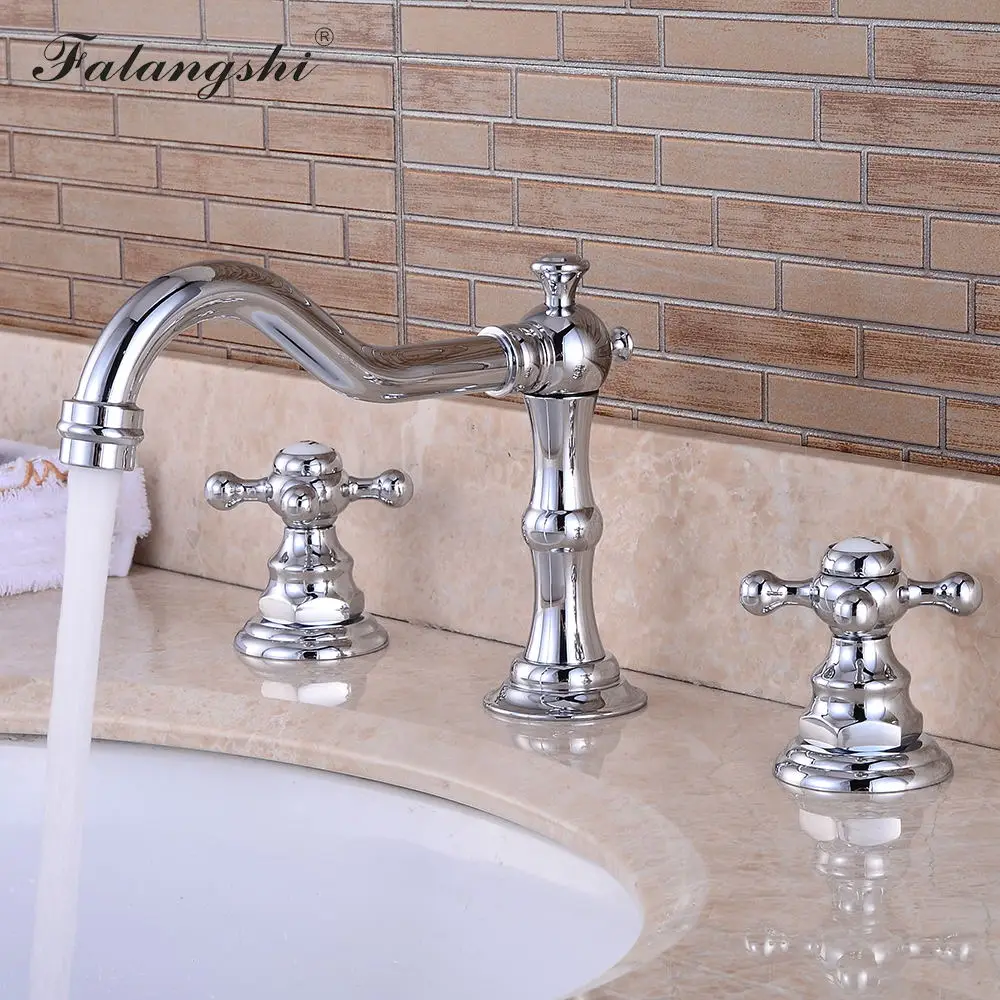 3 шт. смесители для раковины с щеткой двойная ручка широкий смеситель в ванной