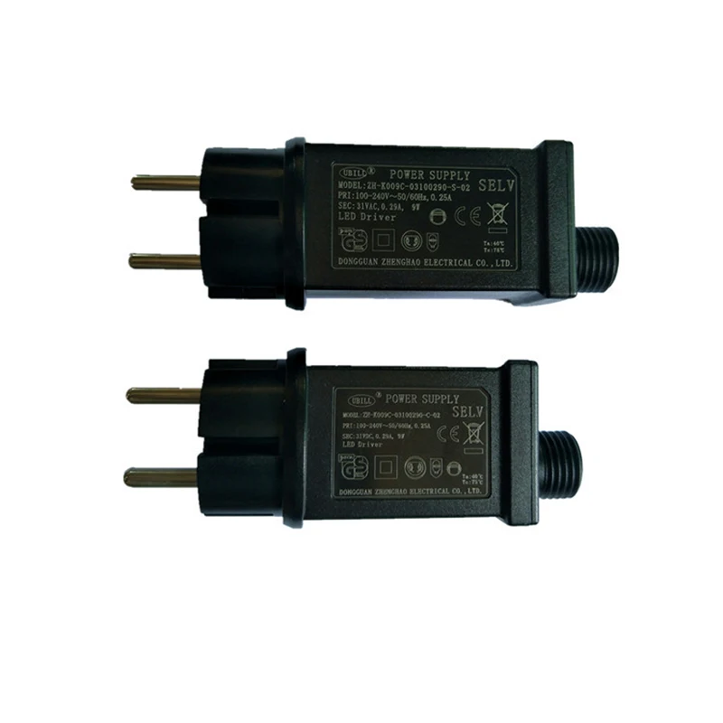 Waterproof EU Power Adapter for String Lights LED Lights - Always Bright/Flashing Drive Power LED Driver, 31V 6W, IP44 image 2