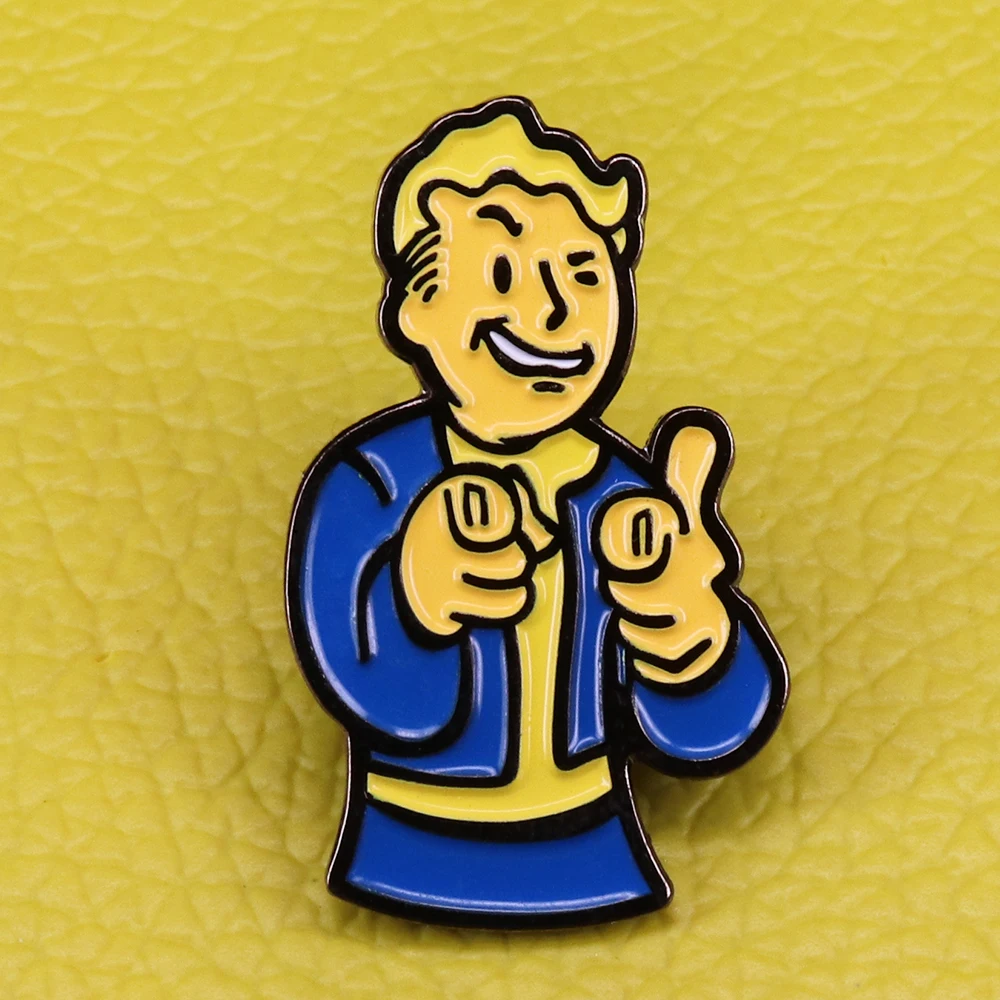 Боб Росс хранилище мальчик Fallout 4 Эмаль Булавка в игры календарь для Postapocalypse вентилятор значок дети умник подарок на день рождения Fr