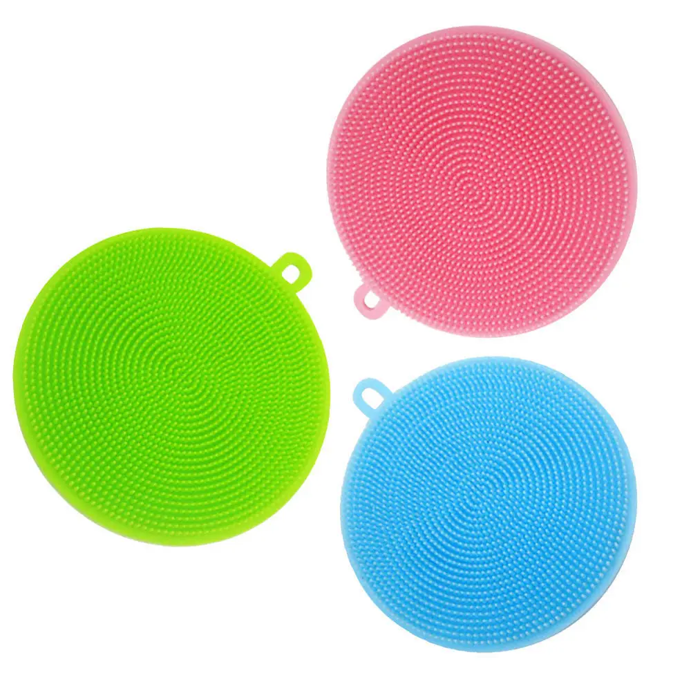 Безопасная силиконовая щетка для овощей и фруктов антибактериальная губка