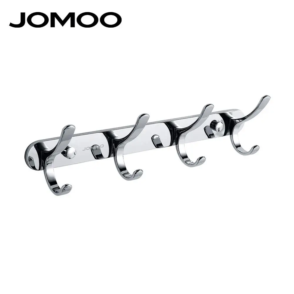 JOMOO крючки для ванной настенный гвозь крюки с хромом покрытием вешалка для одежды цинковый сплав высокого качества вешалка в ванную NO.938705-1D-I011 - Цвет: 4 rows