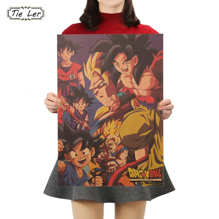 TIE LER Классический Аниме Стиль плакат настенные наклейки Обои Гоку гохань роспись