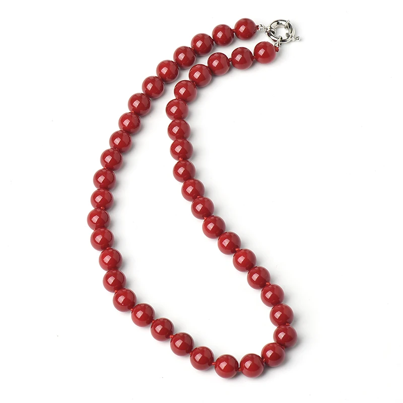 New high quality natural stone deep red coral beads round loose 10mm for DIY18 inch necklace jewelry making | Украшения и