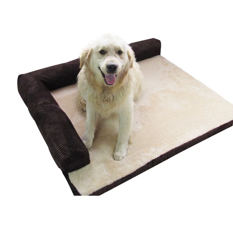 pawstrip Pet Dog Sofa Bed Winter Fleece Cat Sleeping Bed Detachable Wash Dog Beds For Large Dogs - Цвет: Brown
