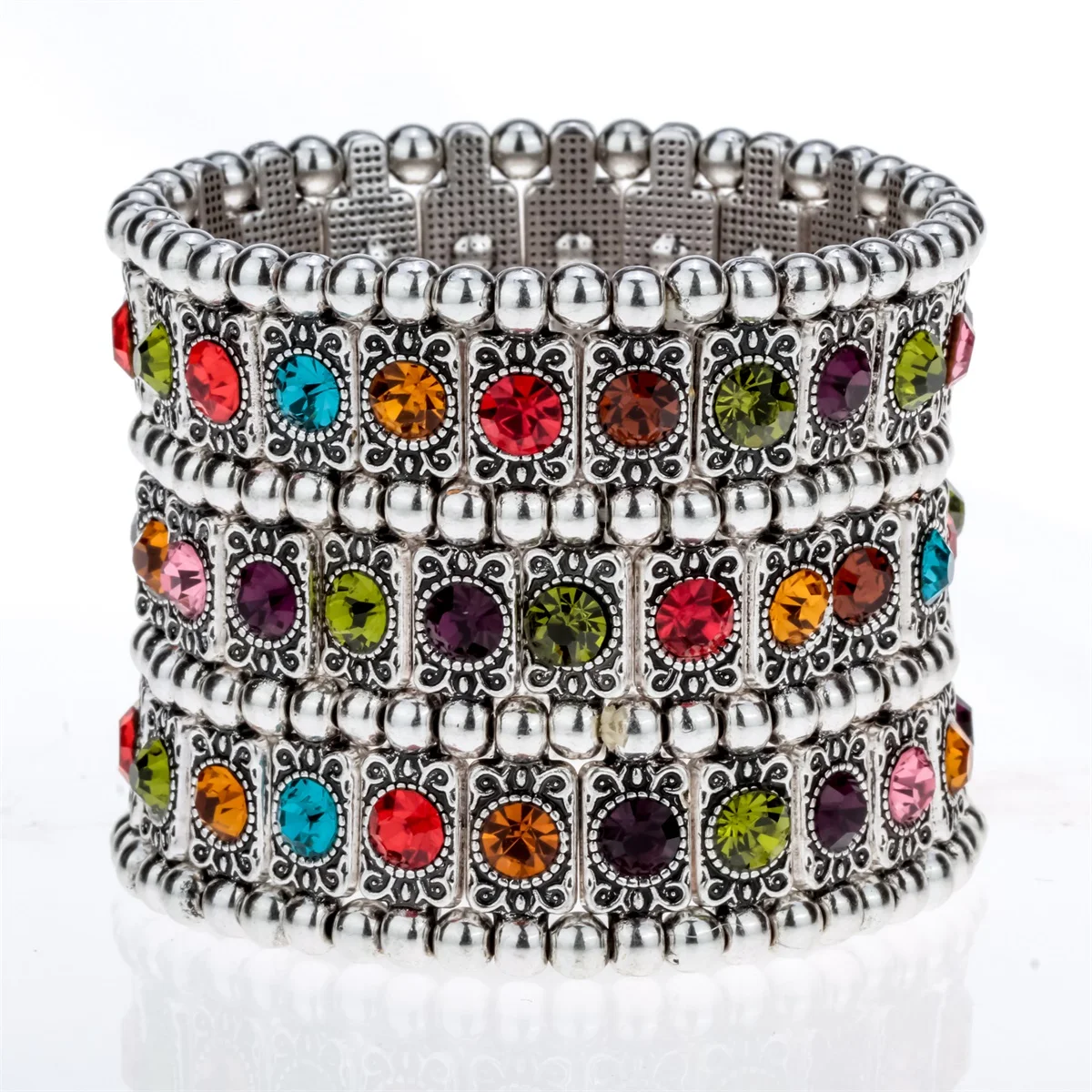 Растягивающийся браслет с кристаллами ювелирные изделия подарки манжета для