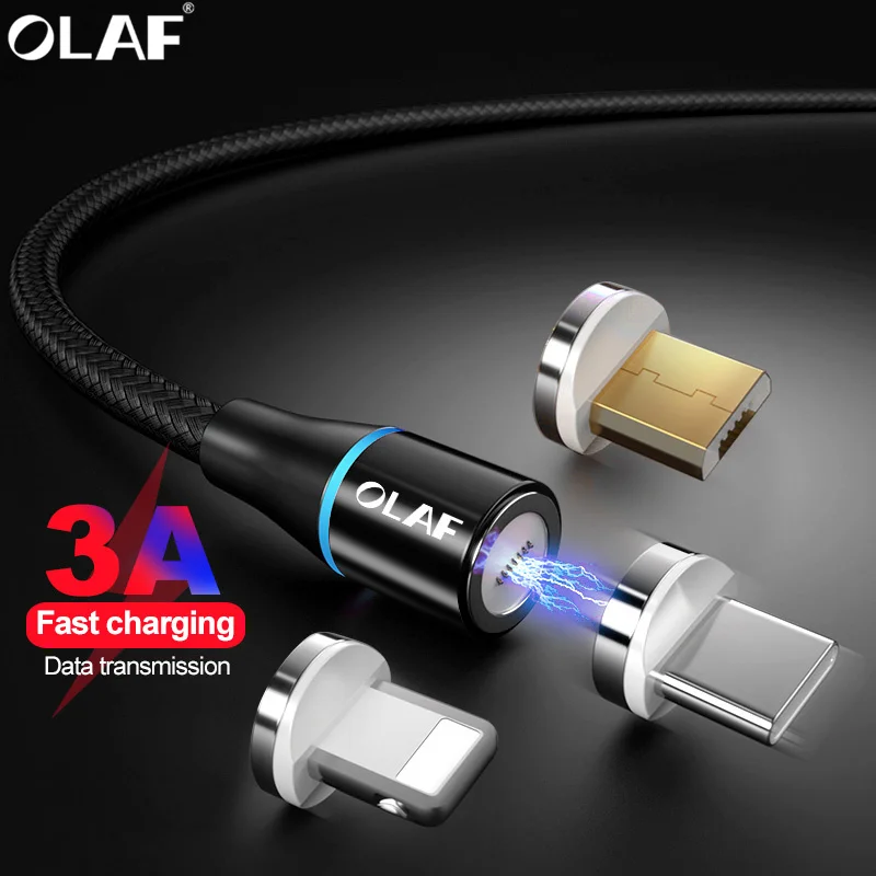 Магнитный usb-кабель OLAF для iPhone зарядный кабель передачи данных Micro USB Type-C