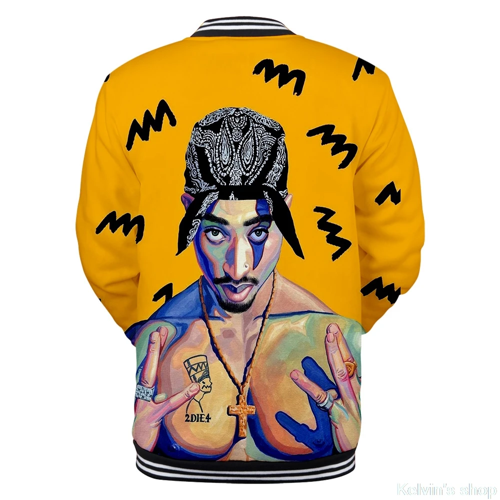 2PAC модная верхняя одежда для мальчиков длинная бейсбольная куртка с принтом