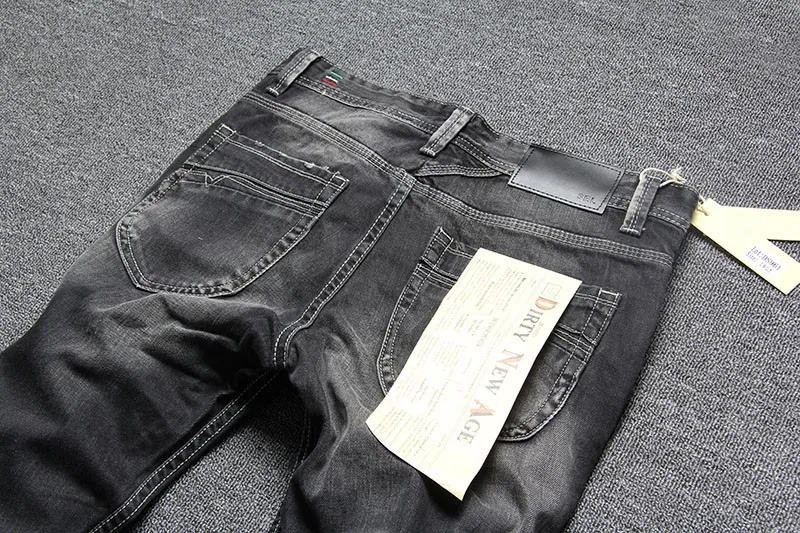 black ripped jeans men 2015 hot mens designer famous brand brands high quality 961 free shipping | Мужская одежда