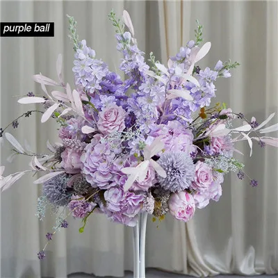 purple ball Свадебный дорожный свинец из кованого железа Геометрическая Коробка Цветочный прямоугольный свадебный центральный Декор-цветок шар для Т-платформы Декор окна - Цвет: purple ball