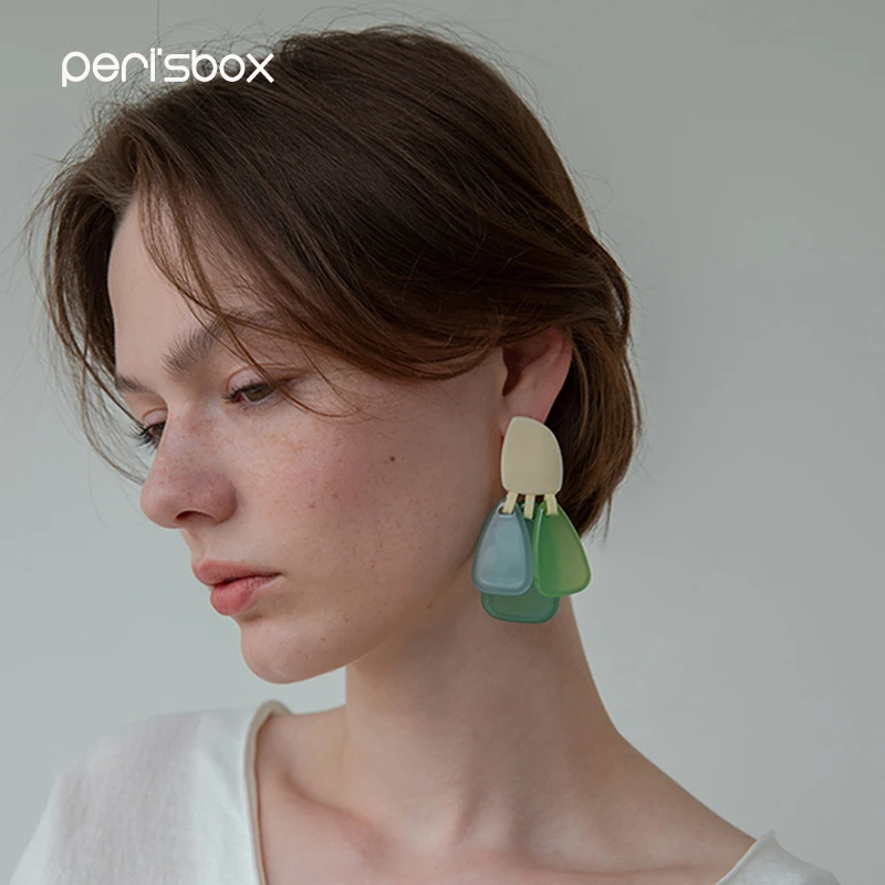 Женские акриловые серьги подвески Peri'sbox яркие неоновые менты фуксии