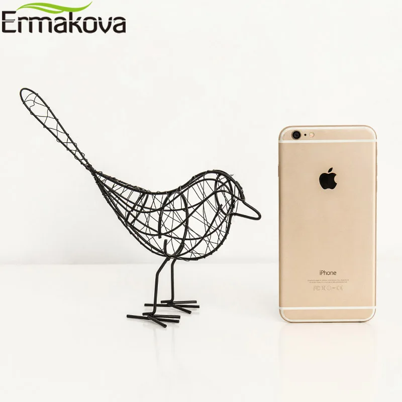 Фигурка птицы ERMAKOVA из металлической проволоки ручной работы модель украшения