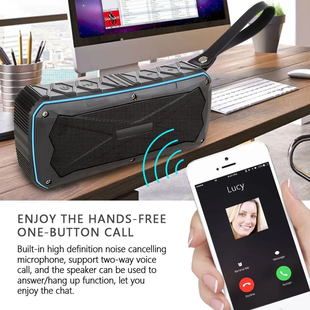 Новый портативный Bluetooth динамик супер бас стерео беспроводной s поддержка