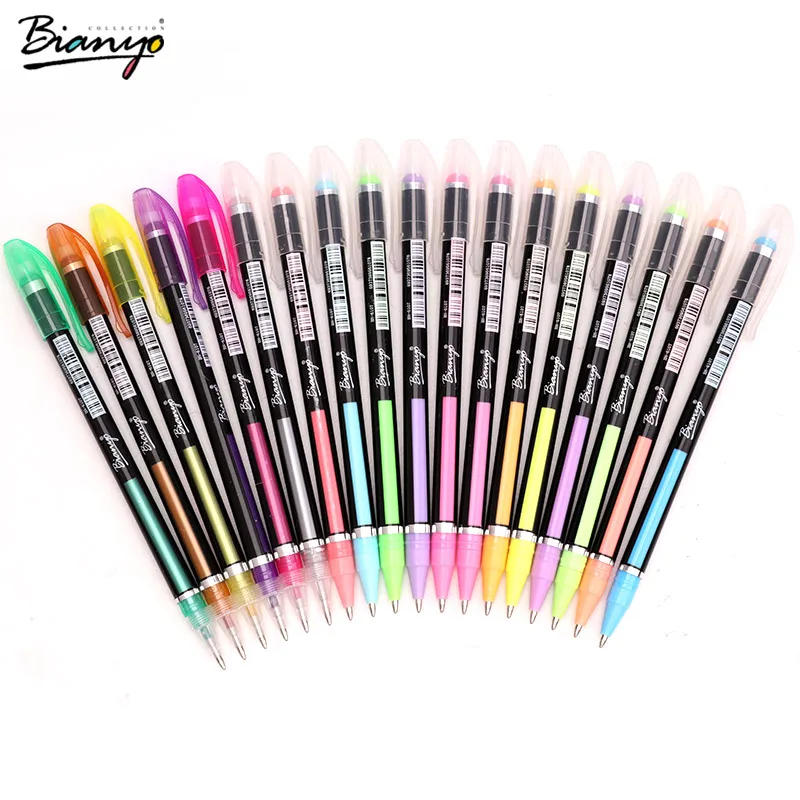 Bianyo милые Гелевые ручки для школы 36/48 Цвета Pen Set и офиса канцелярские шариковых