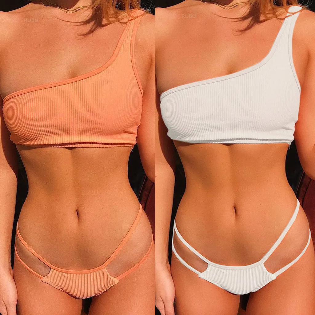 Летние женские сексуальные с одним плечом однотонные цвета хаки белые низкой