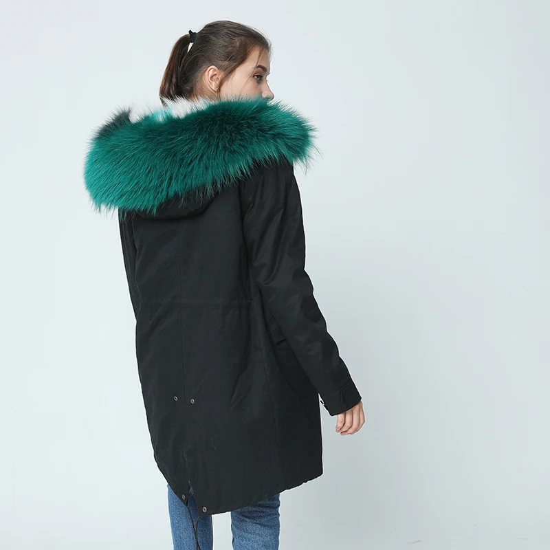 OFTBUY 2019 пальто с натуральным лисьим мехом длинная парка зимняя куртка женская