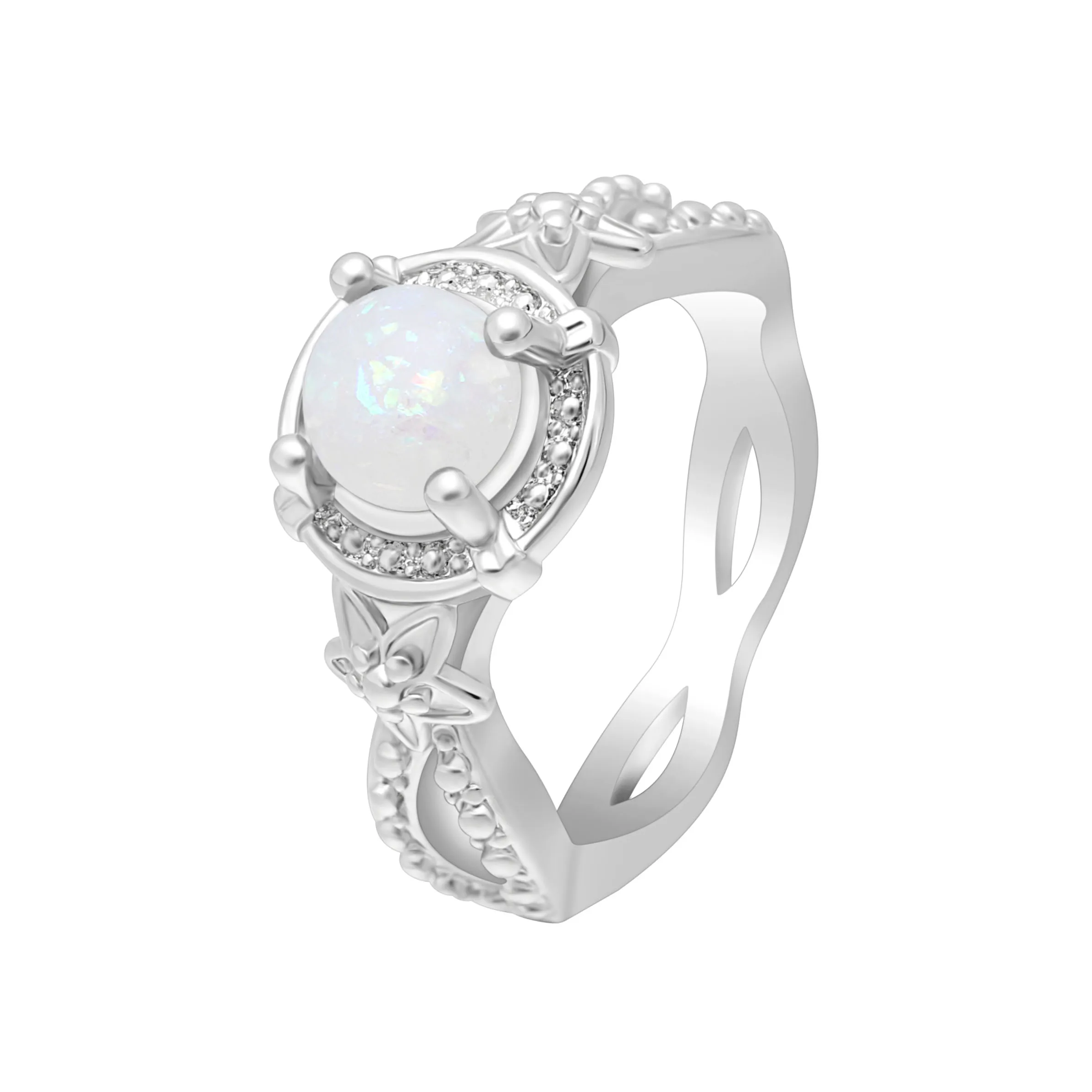 Красивые кольца Floewr Fire Opal для женщин свадебные ювелирные изделия элегантные