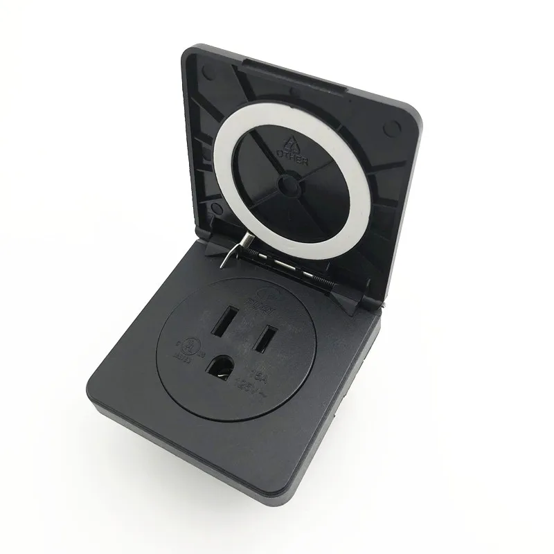 Черная 15A/20A 125V круглая крышка наружная розетка IP44 американская AC Розетка