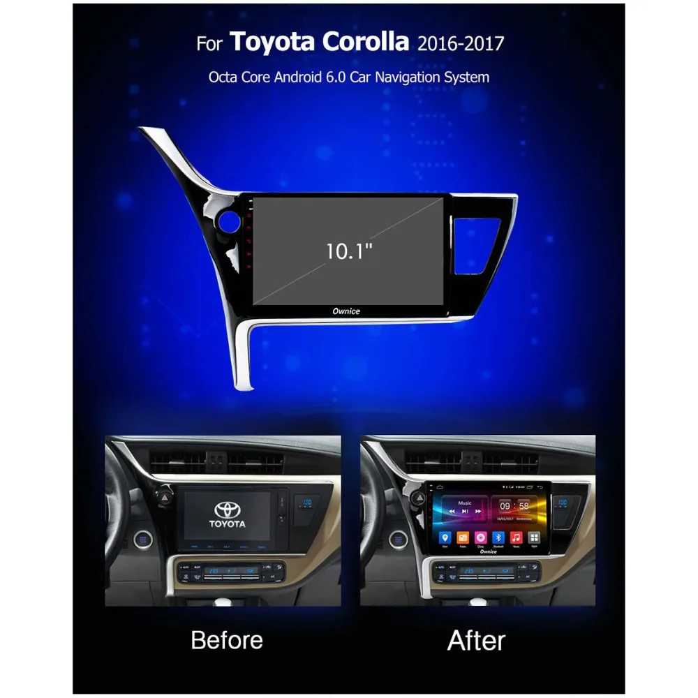 10 1 &quotIPS 2.5D Nano Screen Android 9 0 8 ядерный автомобильный DVD радиоплеер для Toyota Corolla 2016 2017 2018