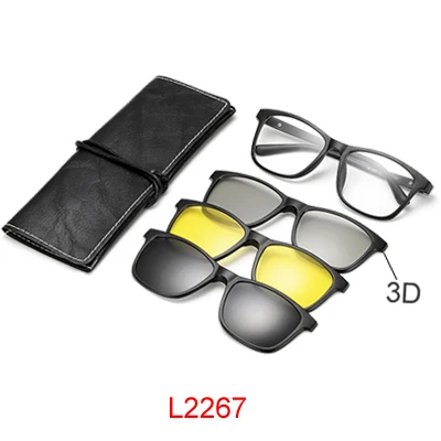 L2267 Ralferty, многофункциональные магнитные поляризованные солнцезащитные очки на застежке, мужские и женские, ультра-светильник TR90, 3D, желтые очки ночного видения - Цвет линз: L2267