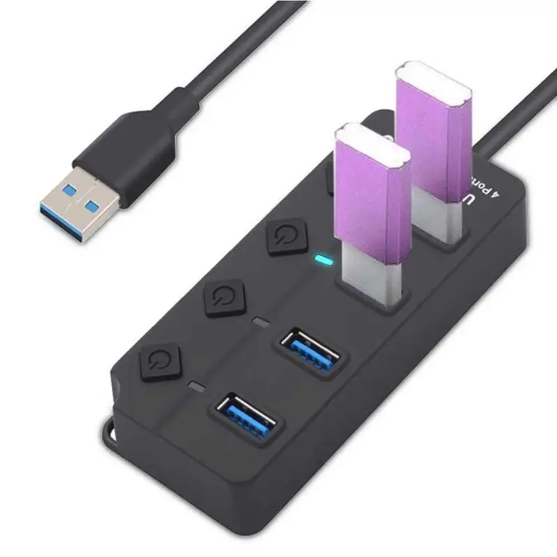 Usb-хаб 3,0 4/7 порт концентратор 5 Гбит/с Высокоскоростной USB 3,0 концентратор Разветвитель переключатель адаптер питания для MacBook ноутбук ПК