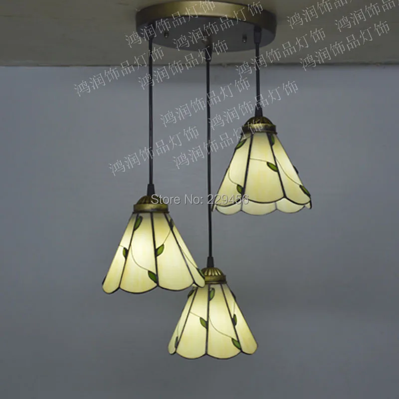 Подвесной светильник Tiffany в американском стиле узор виде листьев для кафе